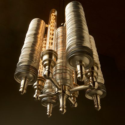 Five tube Can Base Chandelier